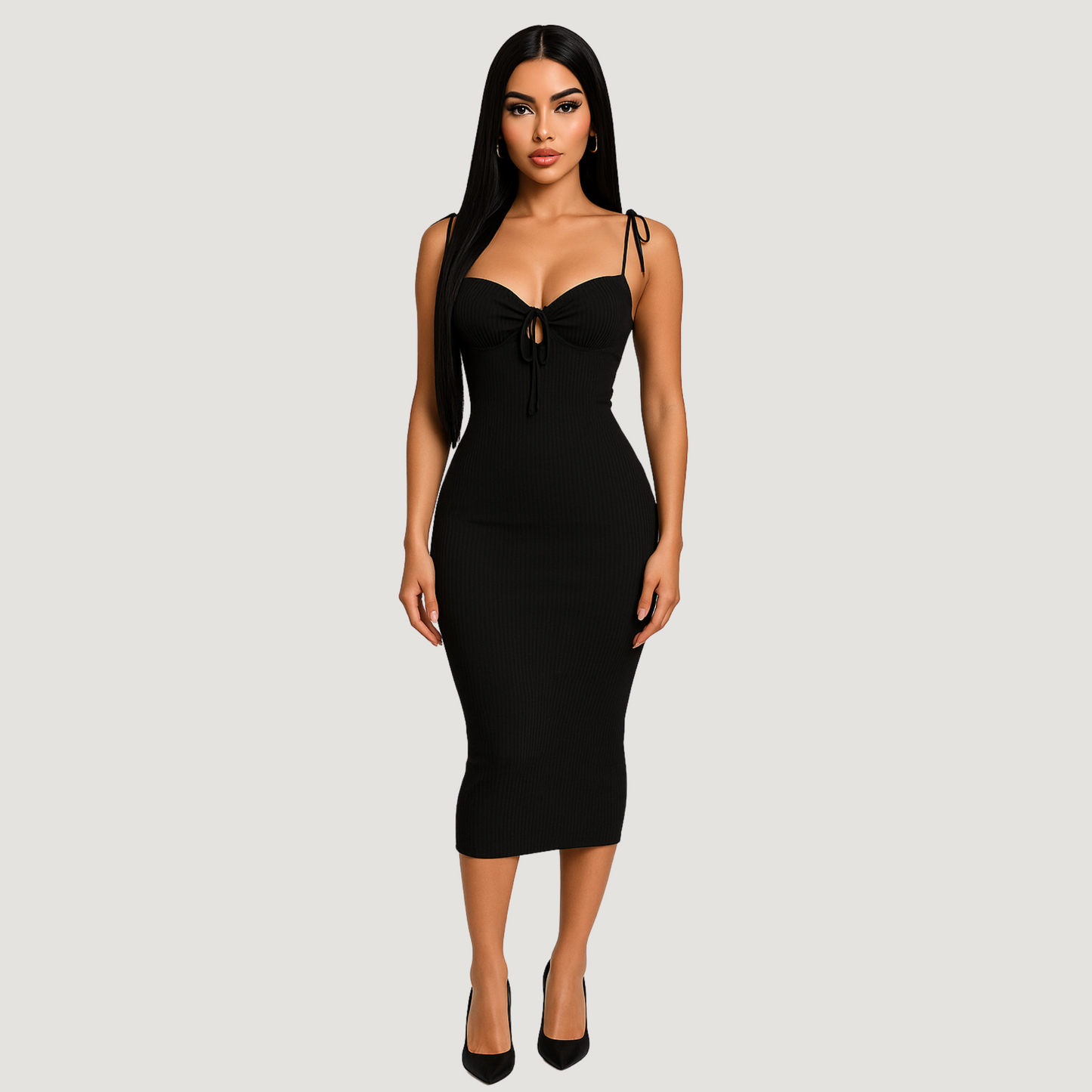 Hawaii Black Midi Dress.