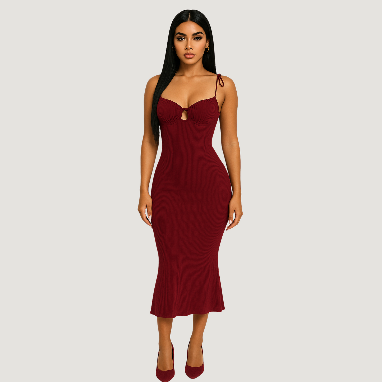 Hawaii Cherry Midi Dress.