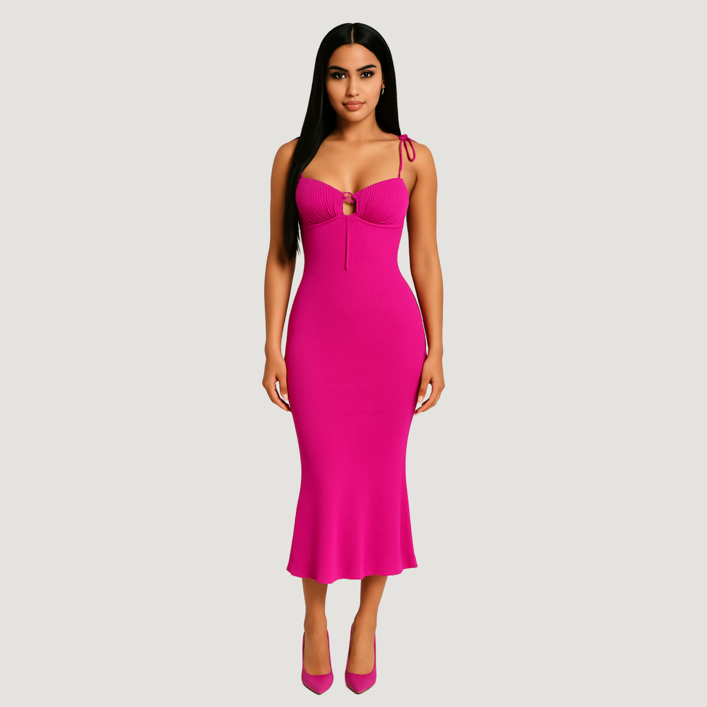 Hawaii Pink Midi Dress.