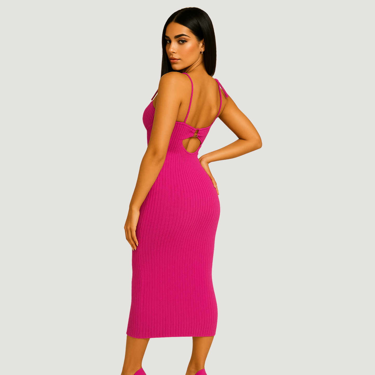 Hawaii Pink Midi Dress.