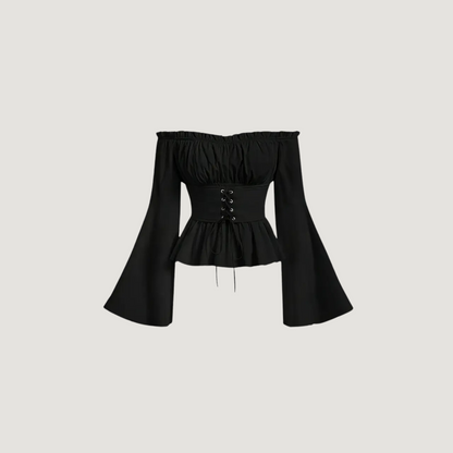 Lelia Black Shoulder Top.