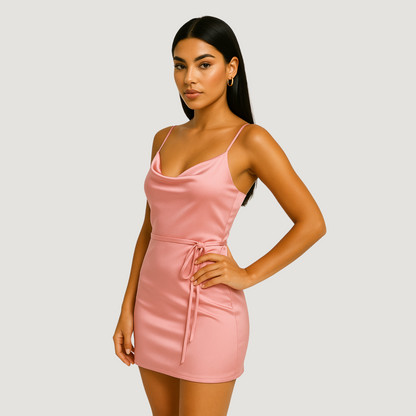 After Hrs Peach Mini Dress.