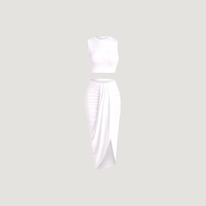 Geneve White Maxi Dress.