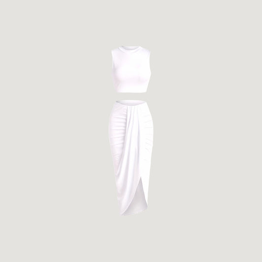 Geneve White Maxi Dress.