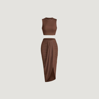 Geneve Brown Maxi Dress.