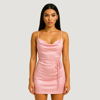 After Hrs Peach Mini Dress.