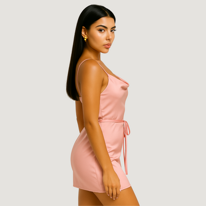 After Hrs Peach Mini Dress.
